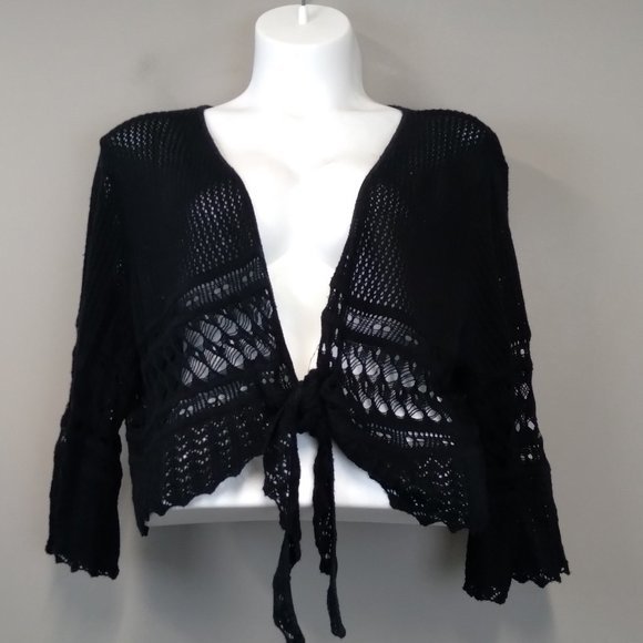 Lane Bryant Sweaters - Lane Bryant Open Front Crochet Crop Cardigan